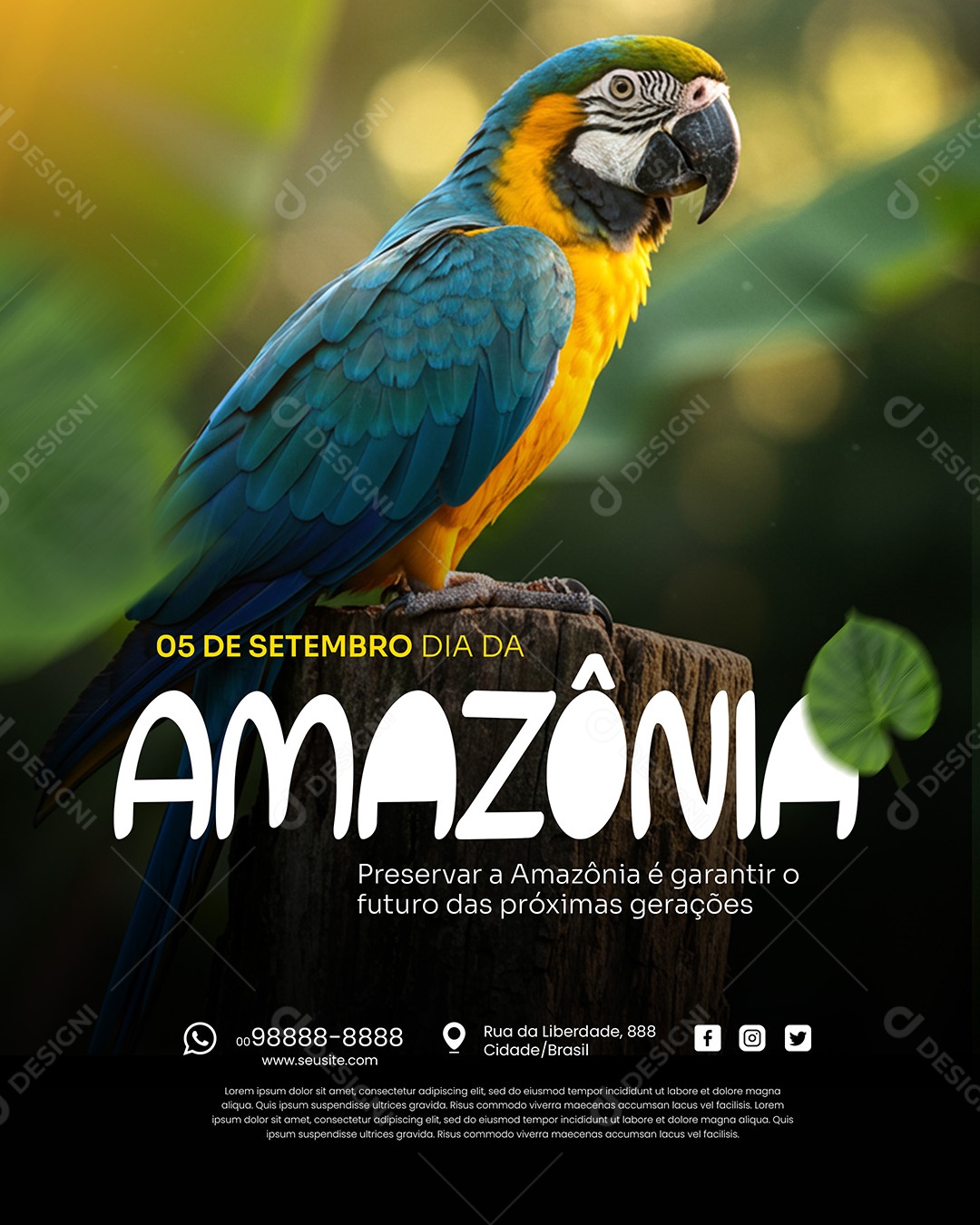 Dia da Emancipação do Amazonas 05 de Setemtro Social Media PSD Editável