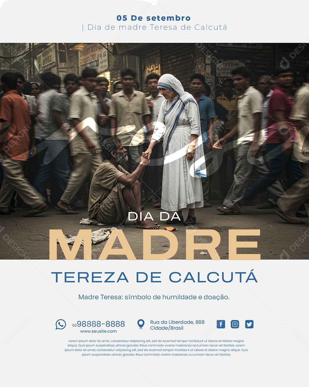 Dia da Madre Teresa de Calcutá 05 de Setembro Social Media PSD Editável