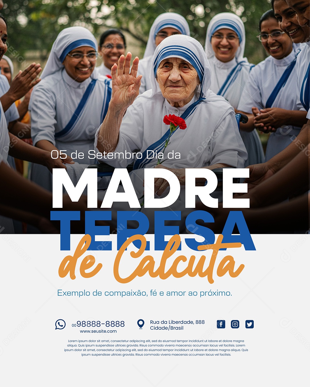 Dia da Madre Teresa de Calcutá 05 de Setembro Social Media PSD Editável
