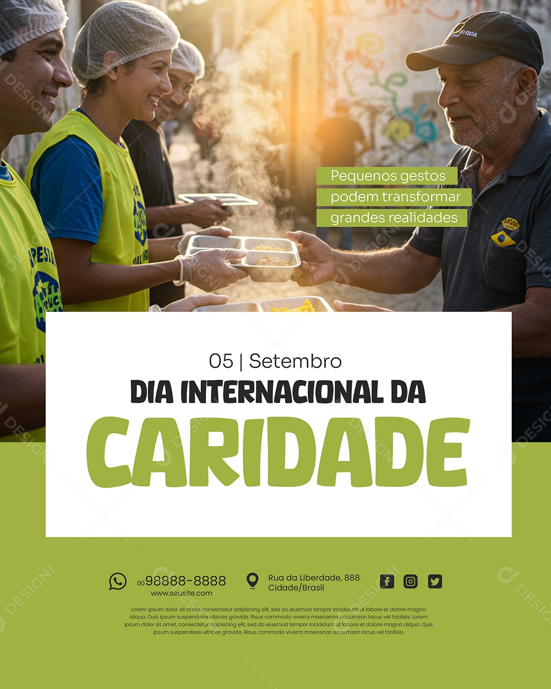 Dia Internacional da Caridade 05 de Setembro Social Media PSD Editável
