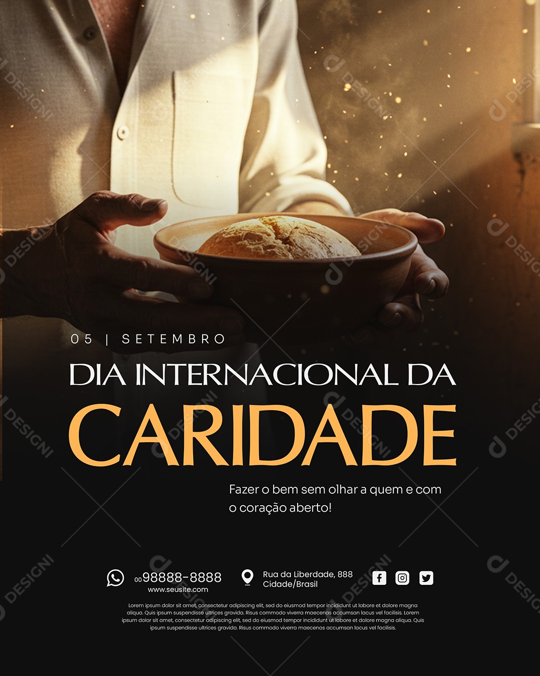 Dia Internacional da Caridade 05 de Setembro Social Media PSD Editável