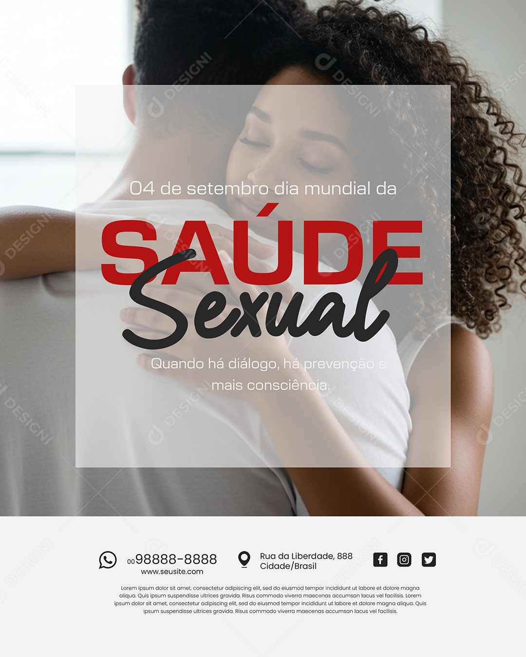 Dia da Saúde Sexual 04 de Setembro Social Media PSD Editável