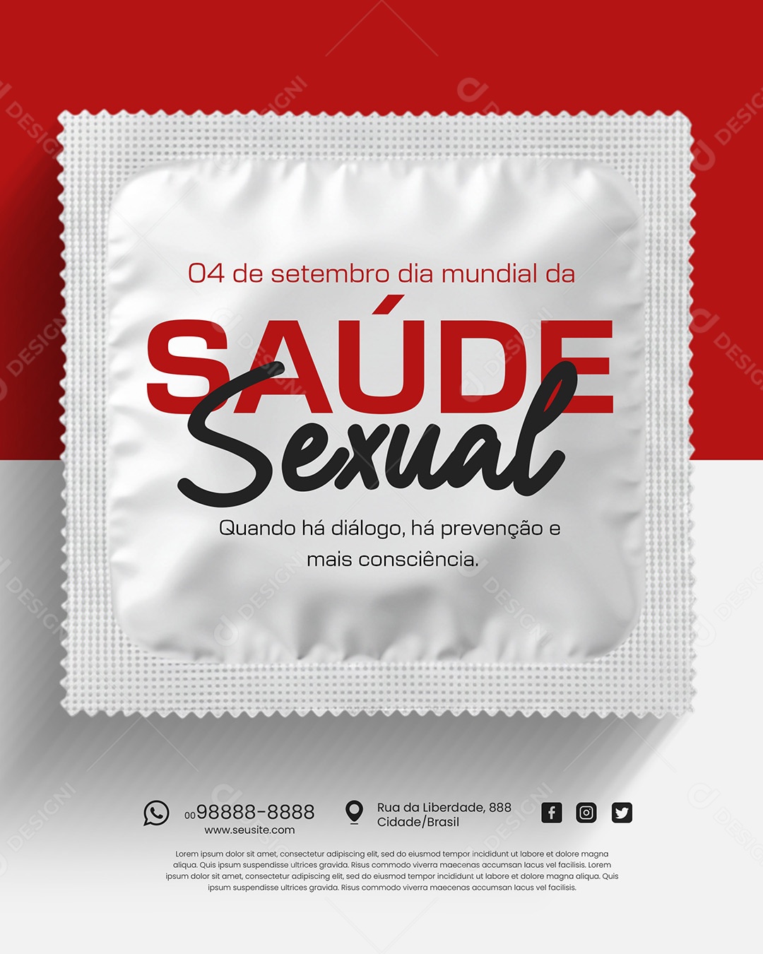 Dia da Saúde Sexual 04 de Setembro Social Media PSD Editável