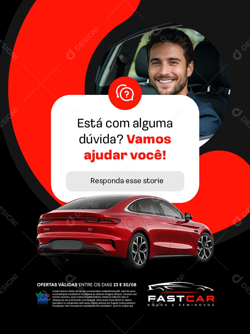 Concessionária Está com Alguma Dúvida Social Media PSD Editável