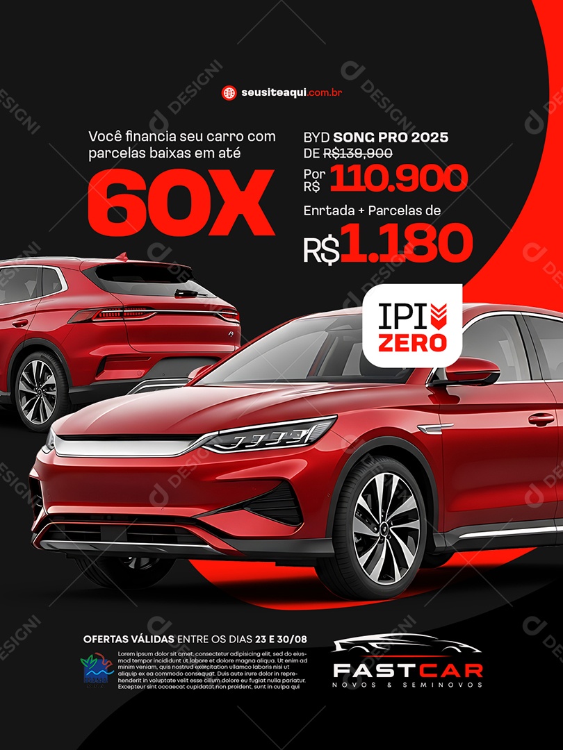 Concessionária BYD Song Pro 2025 Social Media PSD Editável