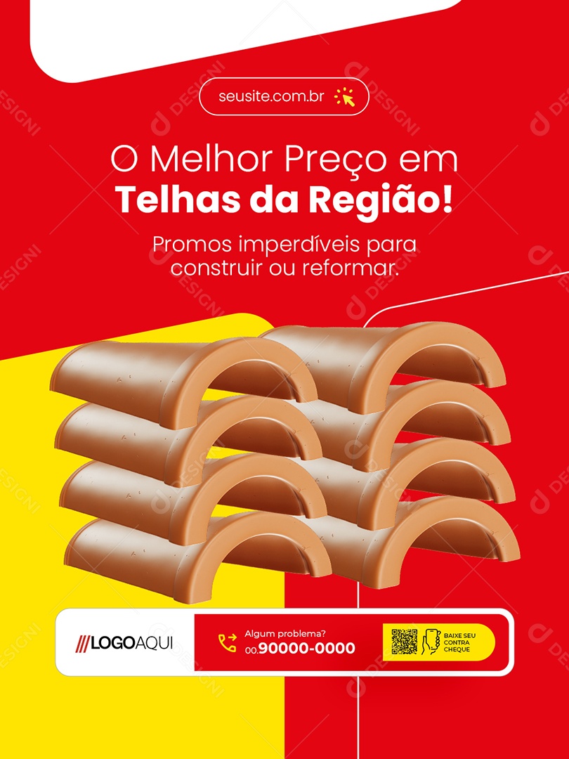 Loja de Telhas O Melhor Preço em Telhas da Região Social Media PSD Editável