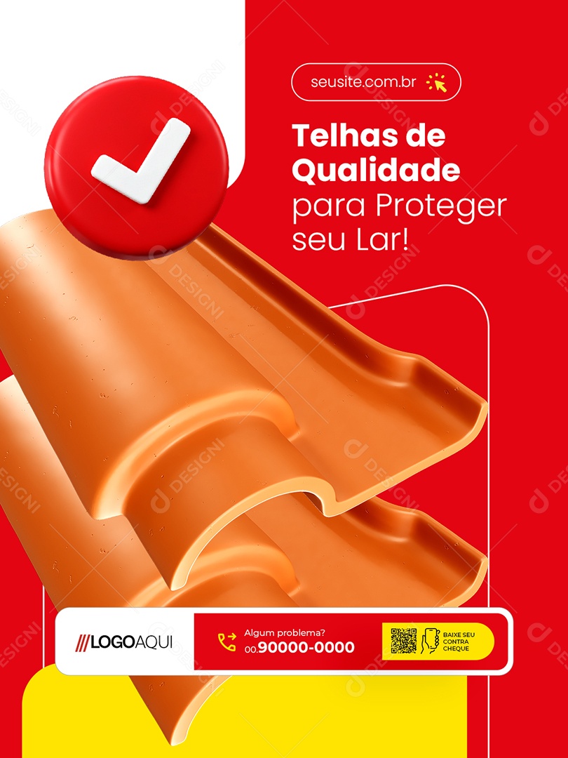Loja de Telhas Qualidade para Proteger seu Lar Social Media PSD Editável
