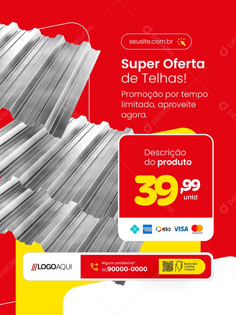 Loja de Telhas Super Oferta Promoção Social Media PSD Editável