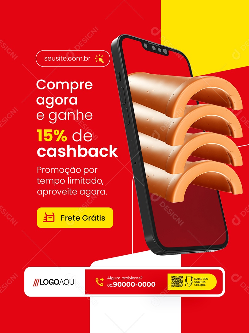 Loja de Telhas Compre Agora e Ganhe 15% de Cashback Social Media PSD Editável