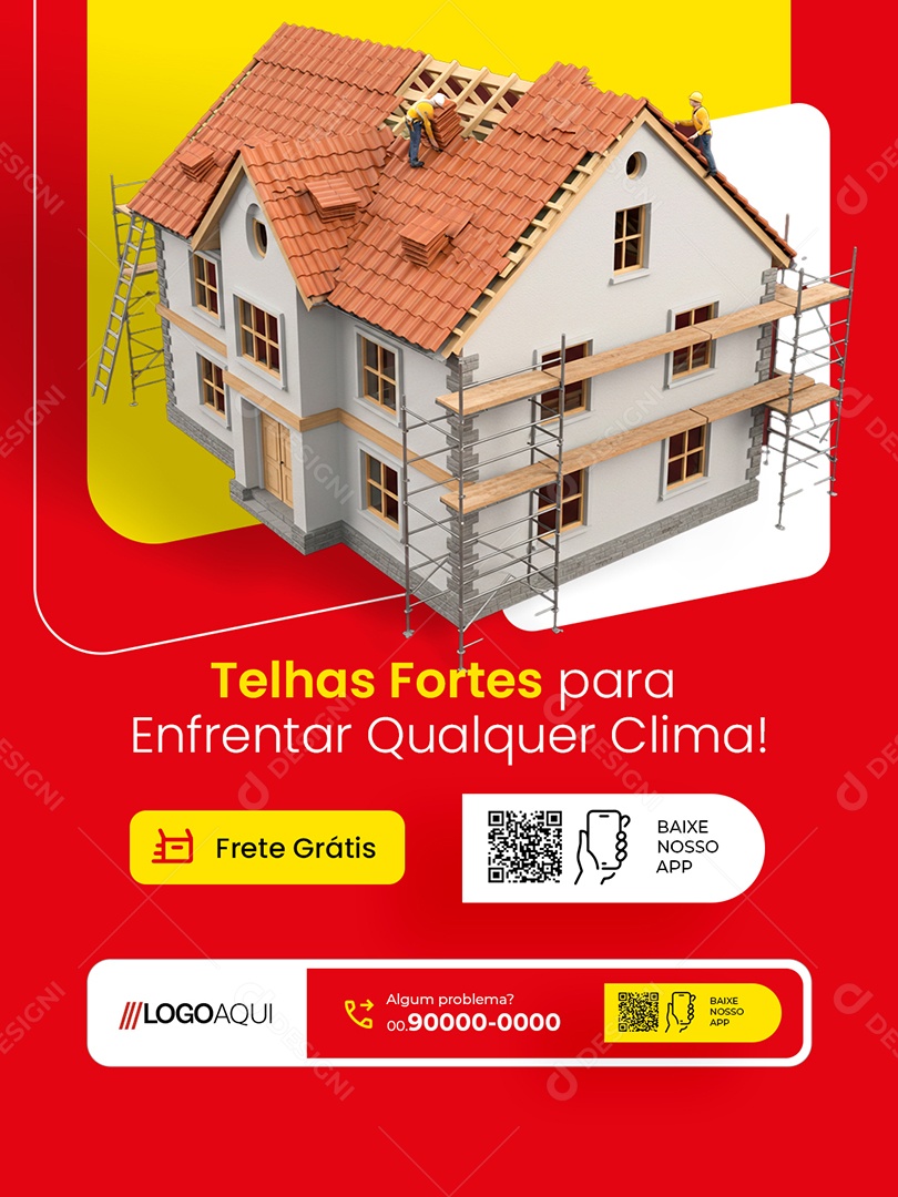 Loja de Telhas Fortes para Enfrentar Qualquer Clima Social Media PSD Editável