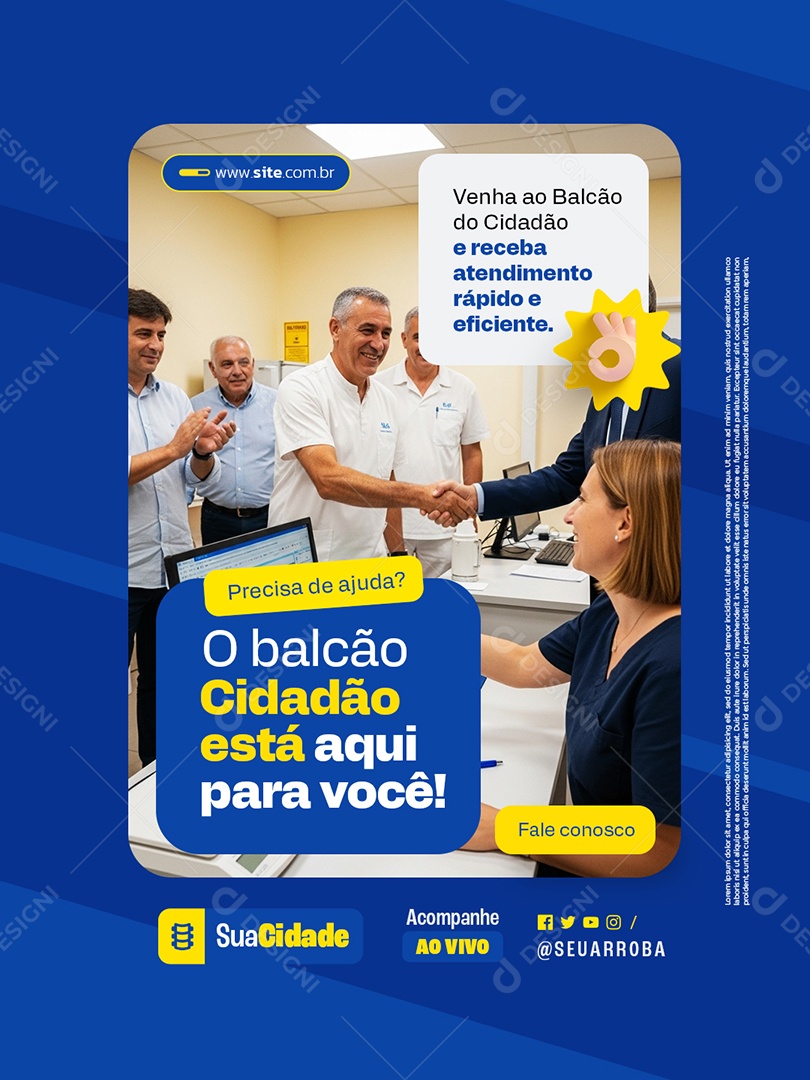 Politica Precisa de Ajuda Social Media PSD Editável