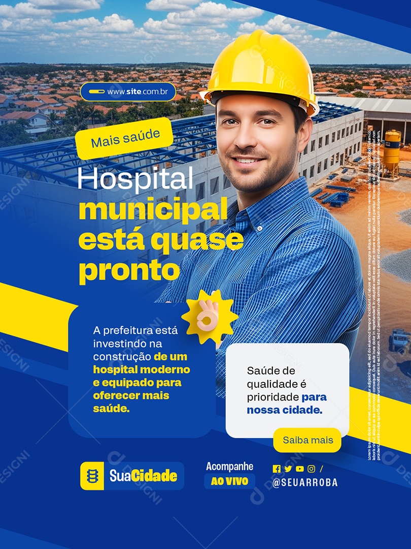 Politica Mais Saúde Hospital Municipal Social Media PSD Editável