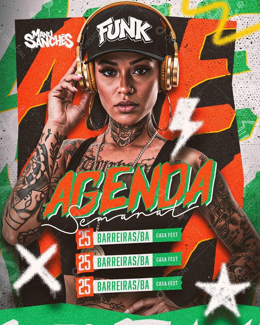 Flyer Agenda semanal Social Media Feed PSD Editável