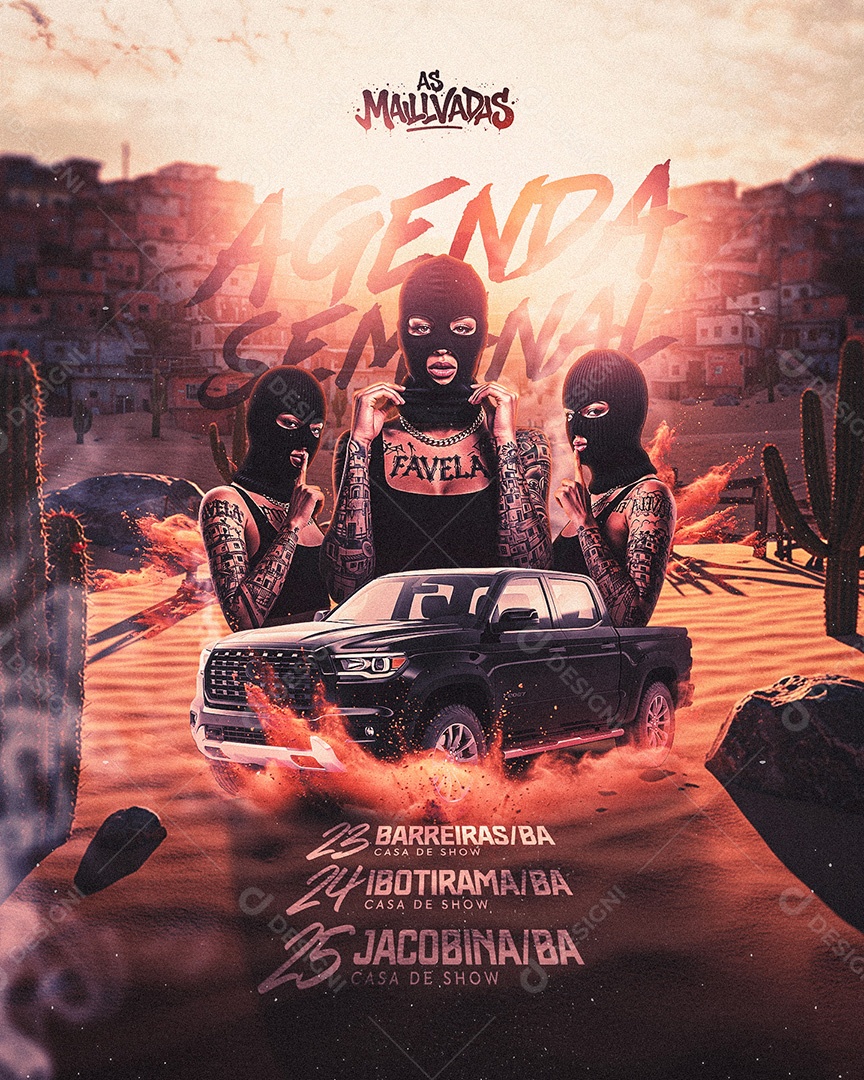 Flyer Agenda Semanal Social Media Feed PSD Editável