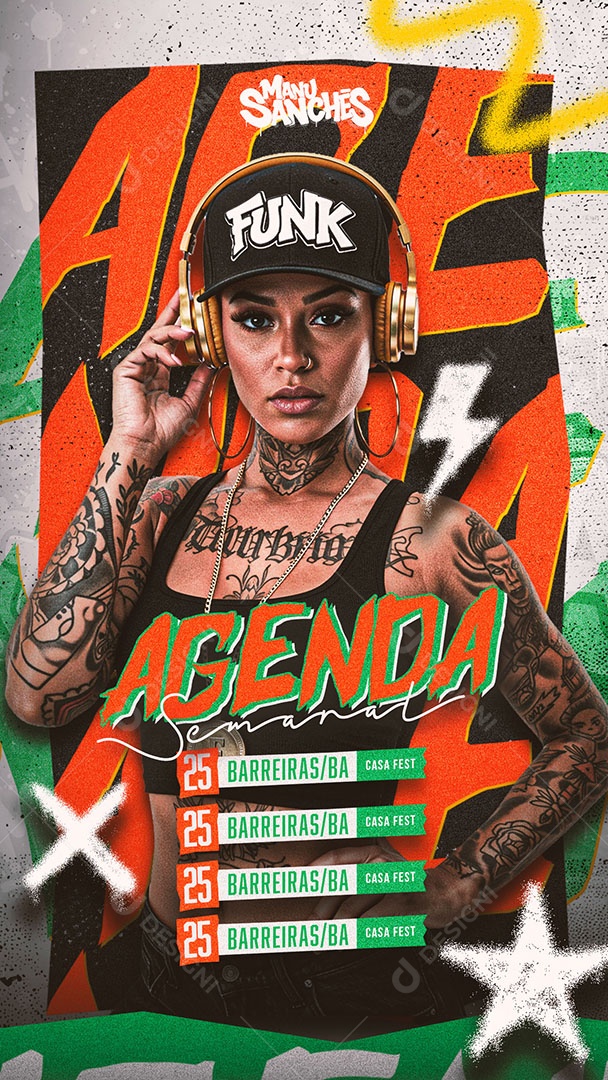 Flyer Agenda semanal Social Media Story PSD Editável