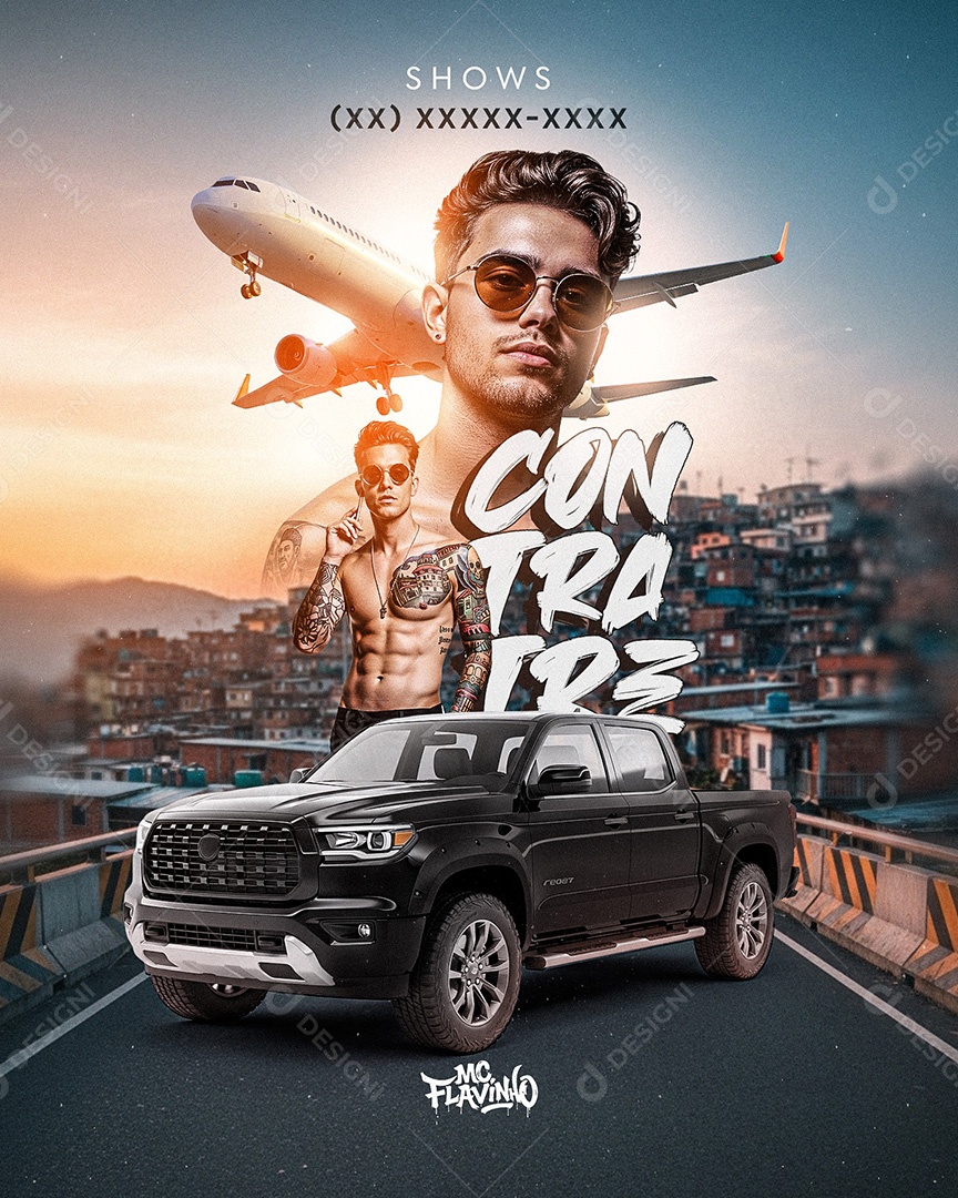 Flyer Ligue e Contrate Social Media Feed PSD Editável