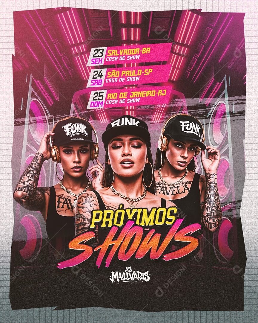 Flyer Próximos Shows Social Media Feed PSD Editável