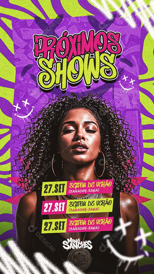 Flyer Próximos Shows Social Media Feed PSD Editável