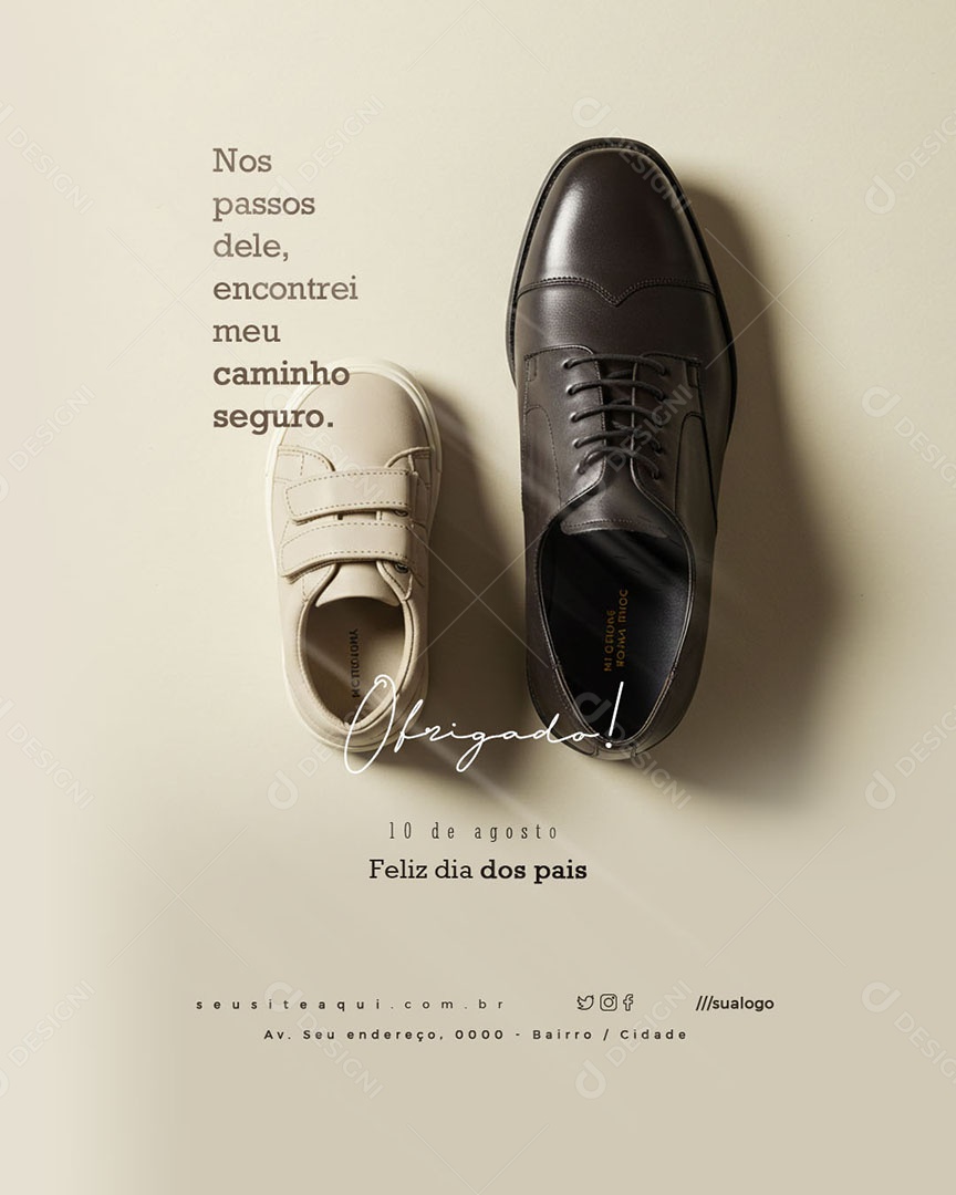 Feliz Dia dos Pais 10 de Agosto Obrigado Social Media PSD Editável