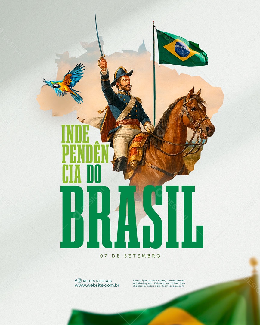 Dia da Independência do Brasil 07 de Setembro Social Media PSD Editável