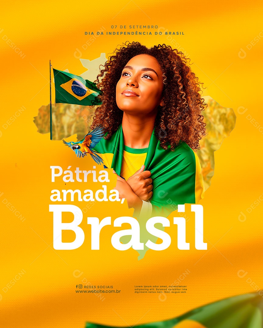 Dia da Independência do Brasil 07 de Setembro Social Media PSD Editável