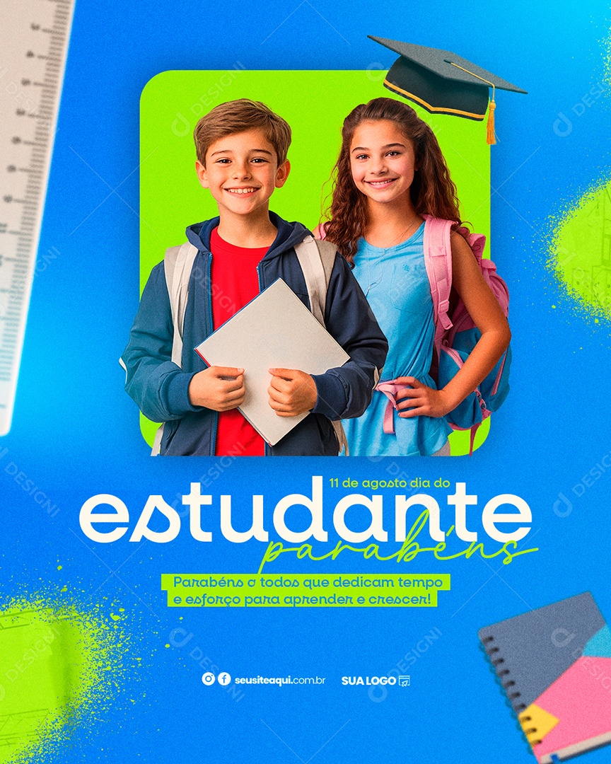 Dia do Supervisor Escolar 22 de Agosto Social Media PSD Editável