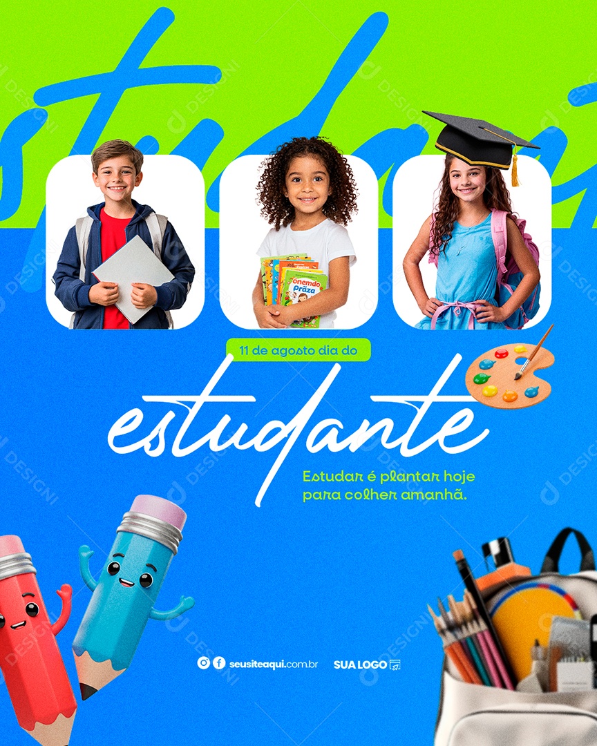 Dia do Supervisor Escolar 22 de Agosto Social Media PSD Editável