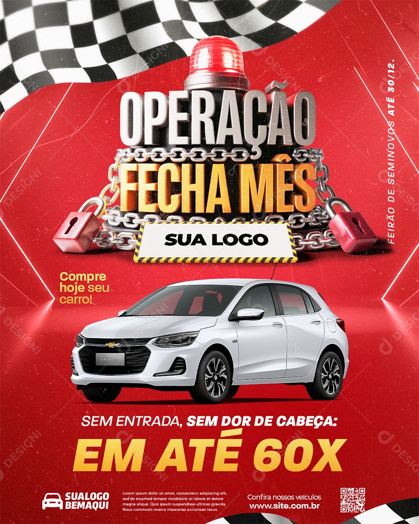 Operação Fecha Mês Concessionária Carro Sem Entrada Social Media PSD Editável