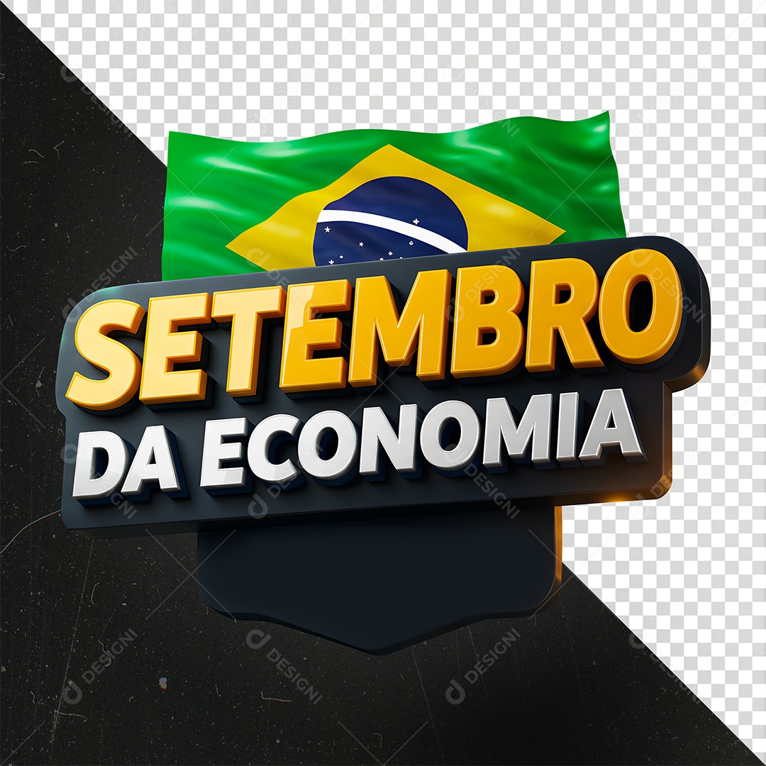 Setembro da Economia Selo 3D para Composição PSD