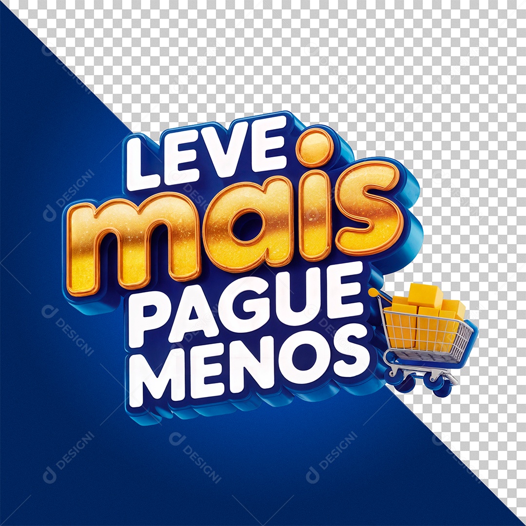 Leve Mais Pague Menos Selo 3D para Composição PSD