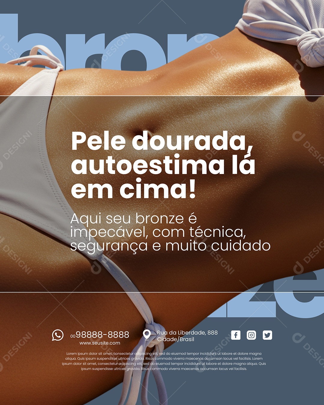 Social Media Pele Dourado Social Media PSD Editável