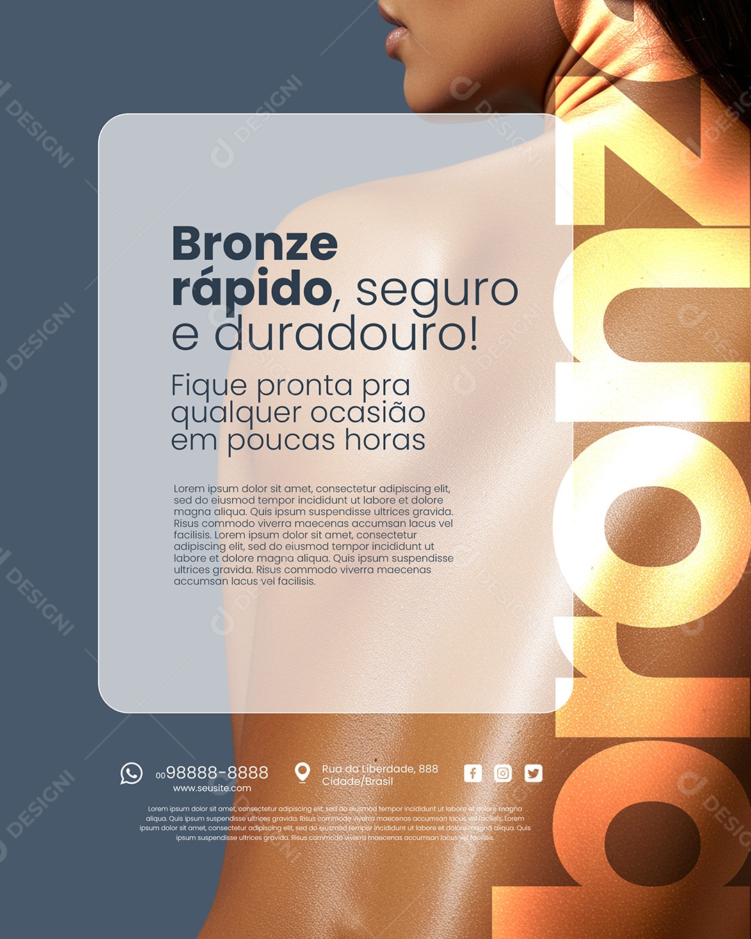 Social Media Bronze Rápido Social Media PSD Editável