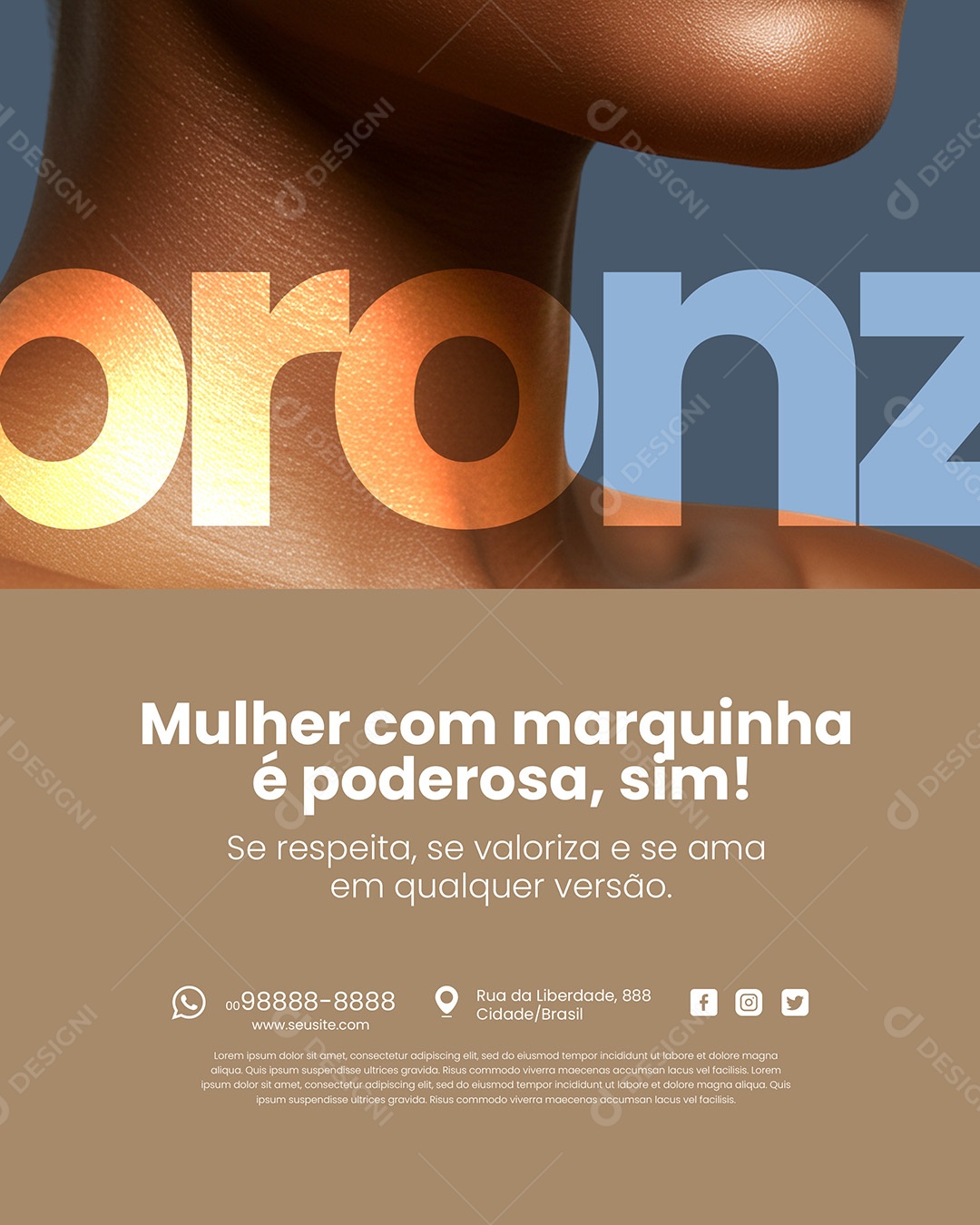 Social Media Mulher Com Marquinha É Poderosa, Sim! Social Media PSD Editável