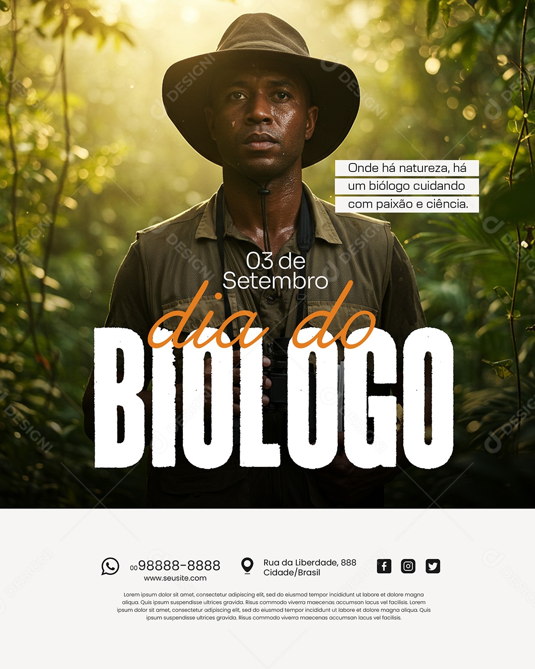 Dia Do Biólogo 03 de Setembro Parabéns Biólogos Social Media PSD Editável