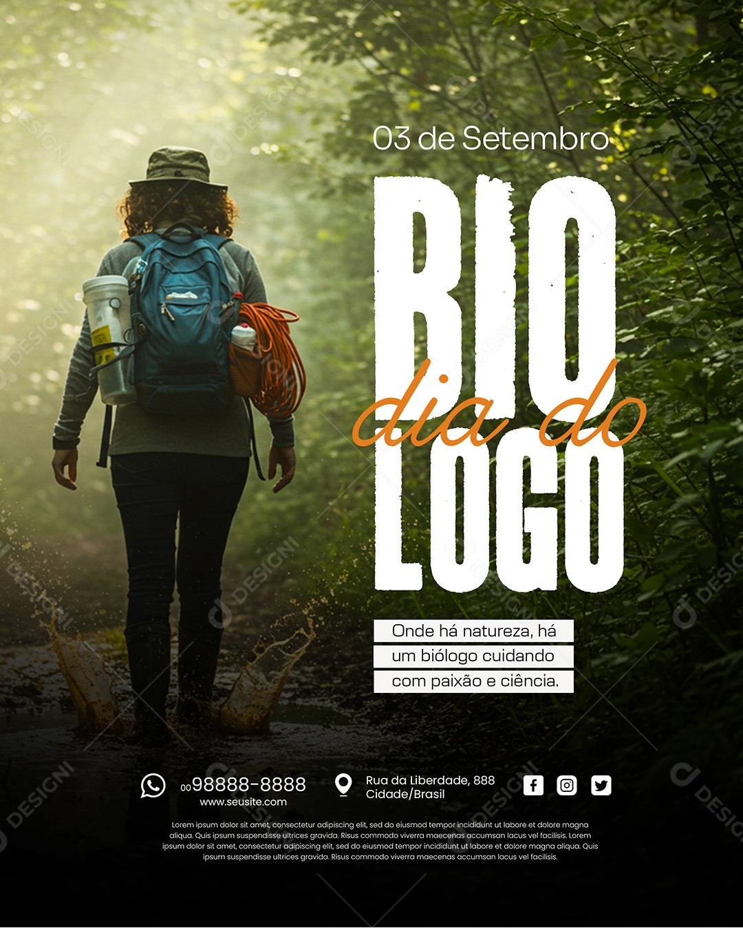 Dia Do Biólogo 03 de Setembro Parabéns Biólogos Social Media PSD Editável