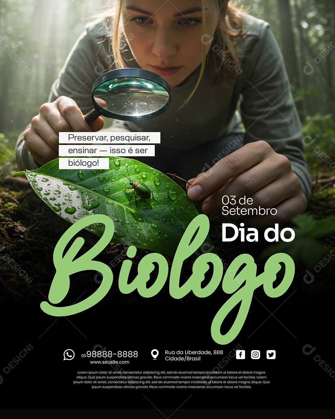 Dia Do Biólogo 03 de Setembro Parabéns Biólogos Social Media PSD Editável
