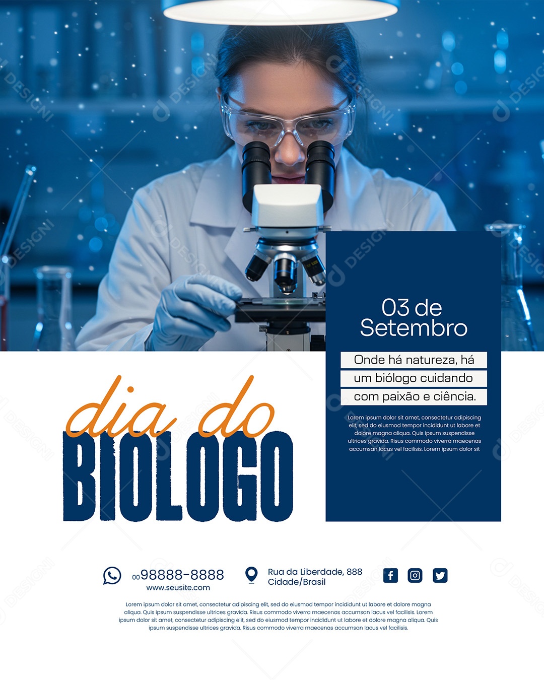 Dia Do Biólogo 03 de Setembro Parabéns Biólogos Social Media PSD Editável