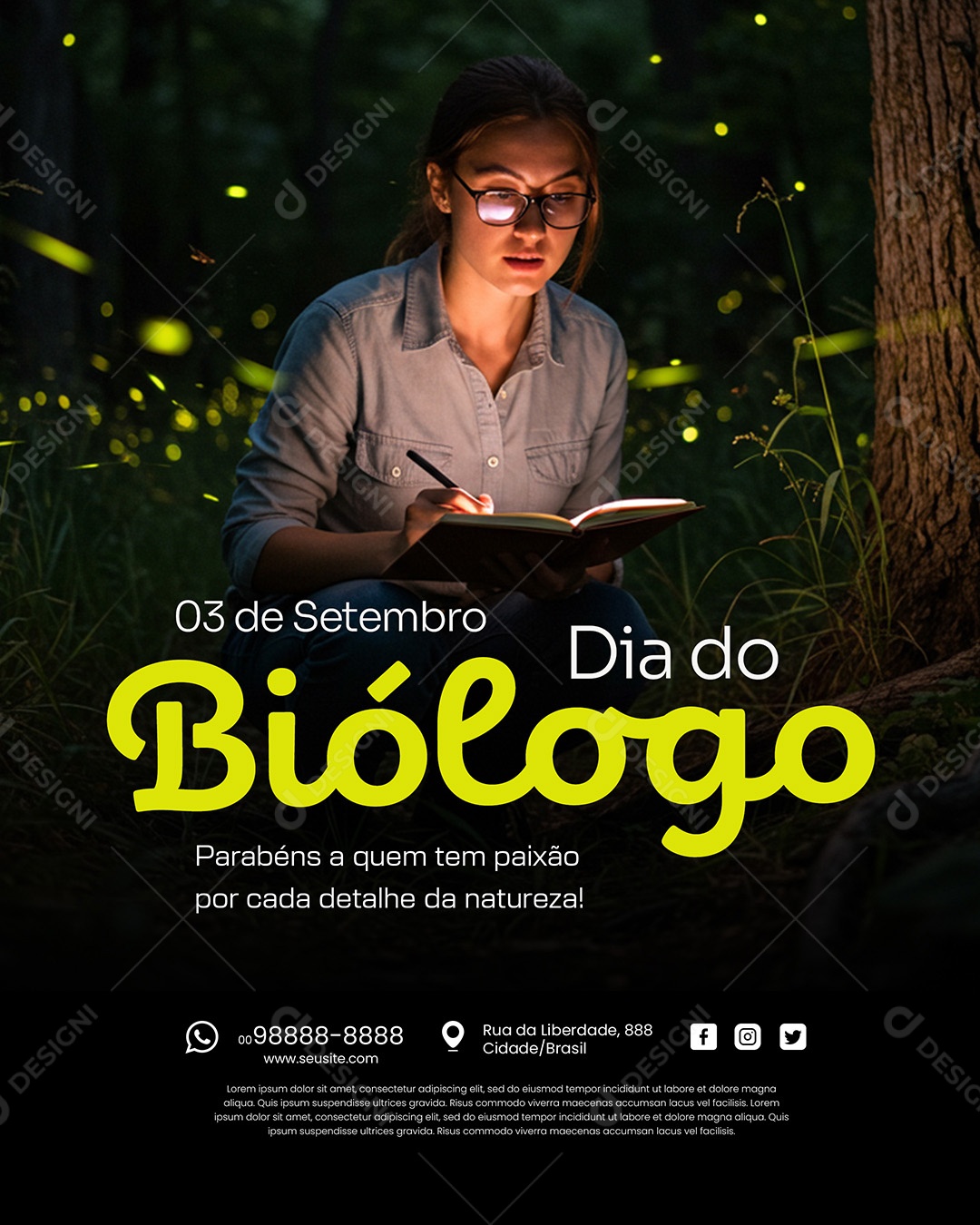 Dia Do Biólogo 03 de Setembro Parabéns Biólogos Social Media PSD Editável
