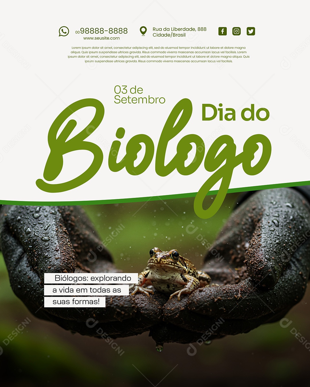 Dia Do Biólogo 03 de Setembro Parabéns Biólogos Social Media PSD Editável