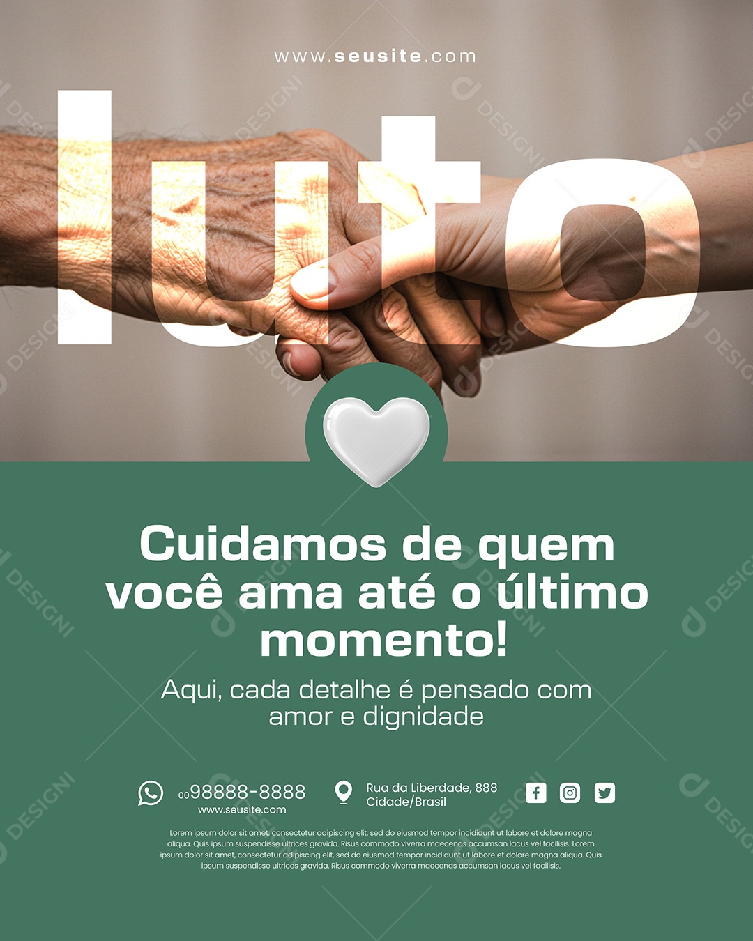 Funerária uidamos De Quem Voçê Ama  Social Media PSD Editável