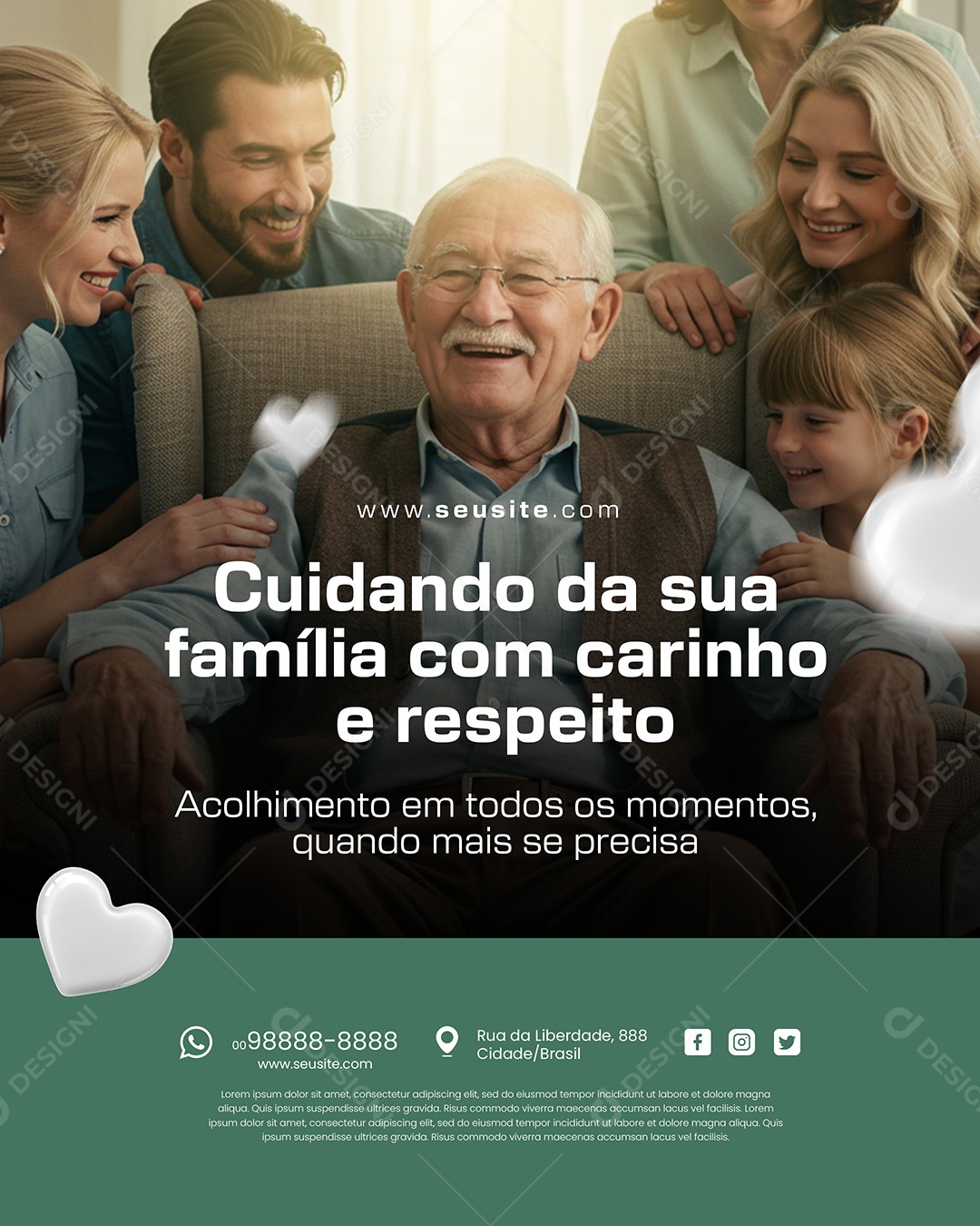 Funerária Cuidando Da Sua Familia Com Carinho E RespeitoSocial Media PSD Editável