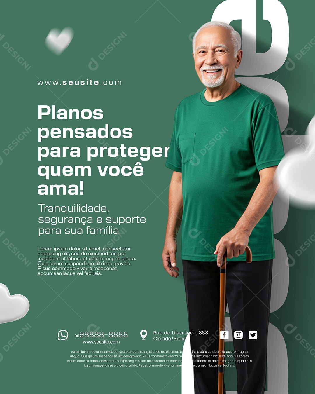 Funerária Planos Pensados Para Proteger Quem Voçê Ama! Social Media PSD Editável