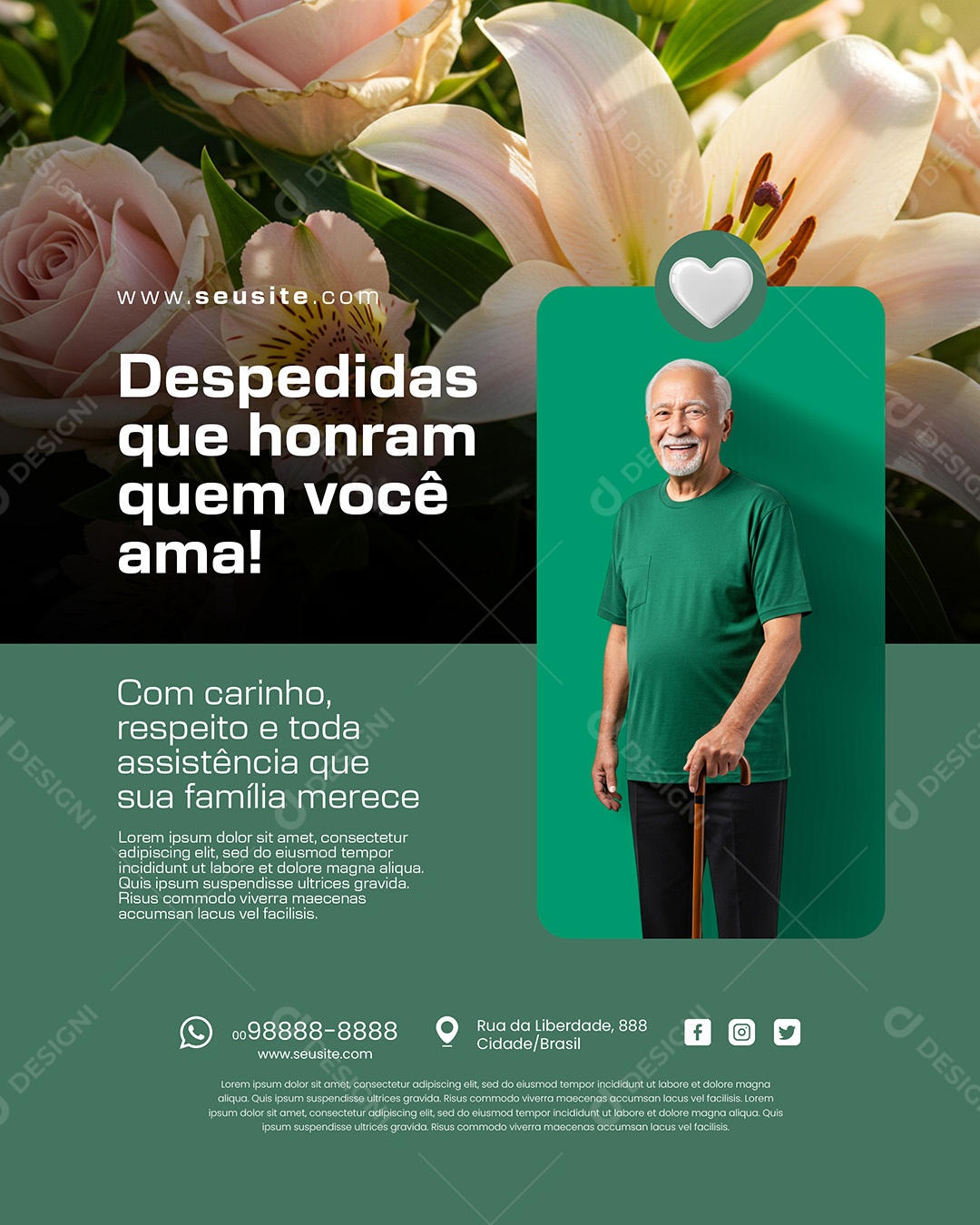 Funerária Despedidas Que Honram Quem Voçê Ama! Social Media PSD Editável
