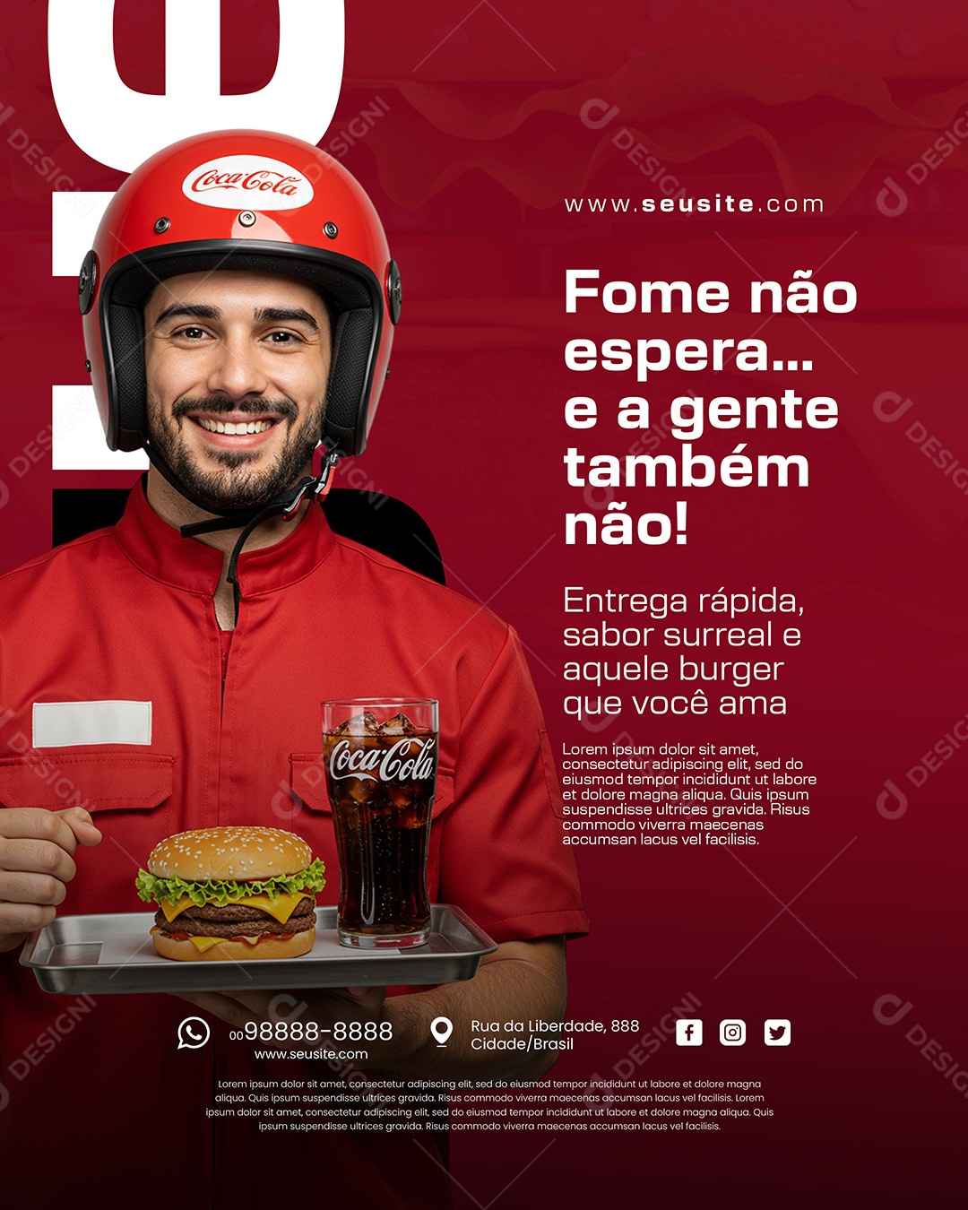 Comidas Ofertas Seu Burguer Tá Aqui Social Media PSD Editável