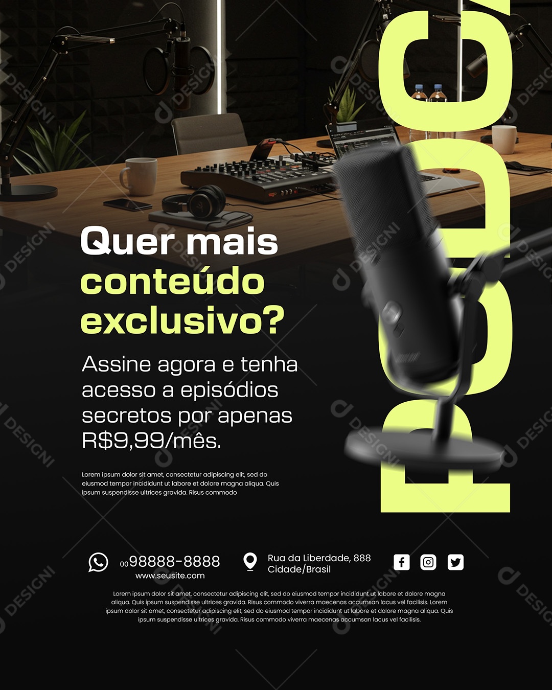 Podcast Estamos no Ar Empresa Social Media PSD Editável