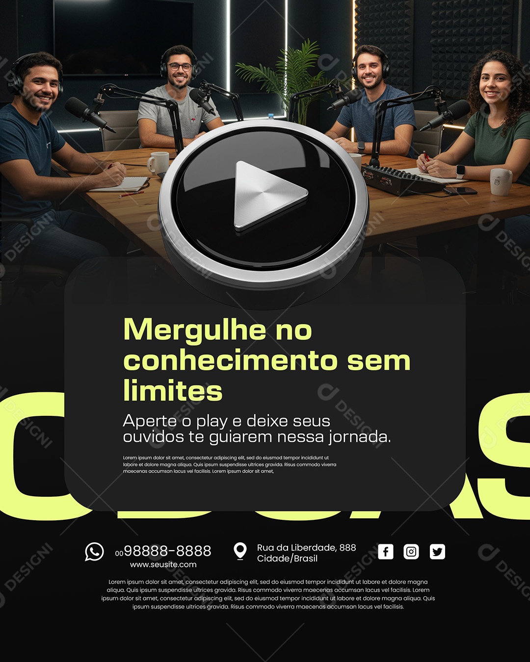 Podcast Estamos no Ar Empresa Social Media PSD Editável