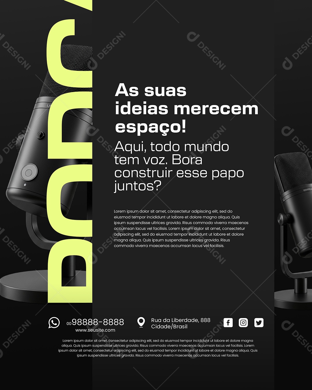 Podcast Estamos no Ar Empresa Social Media PSD Editável
