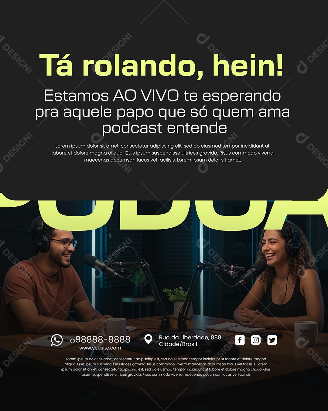 Podcast Estamos no Ar Empresa Social Media PSD Editável