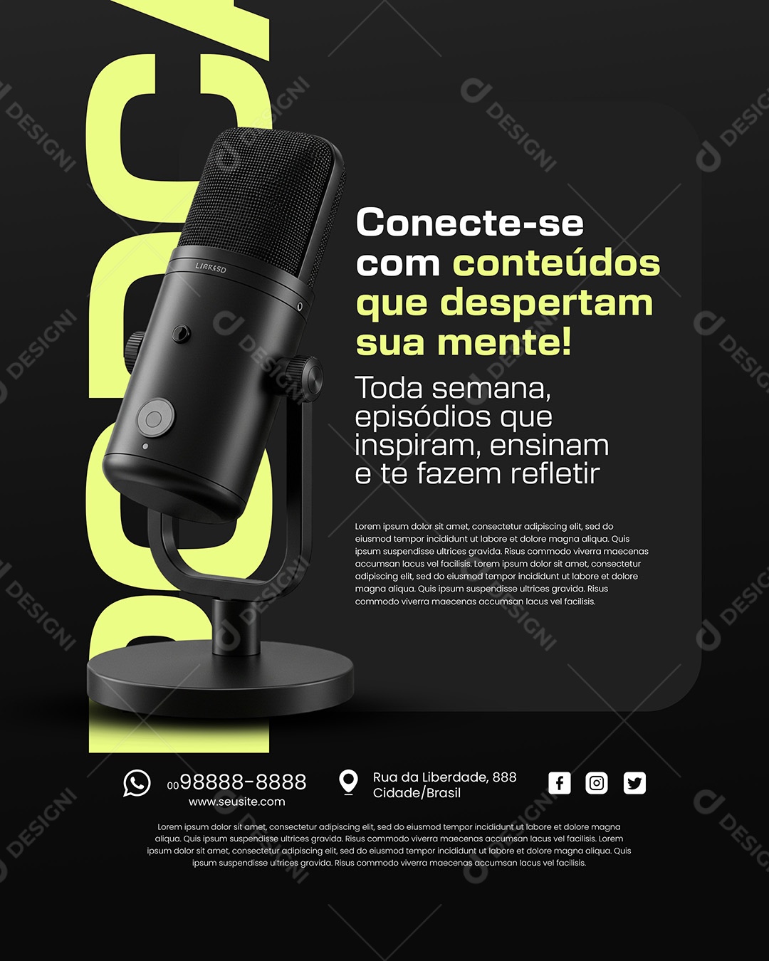 Podcast Estamos no Ar Empresa Social Media PSD Editável