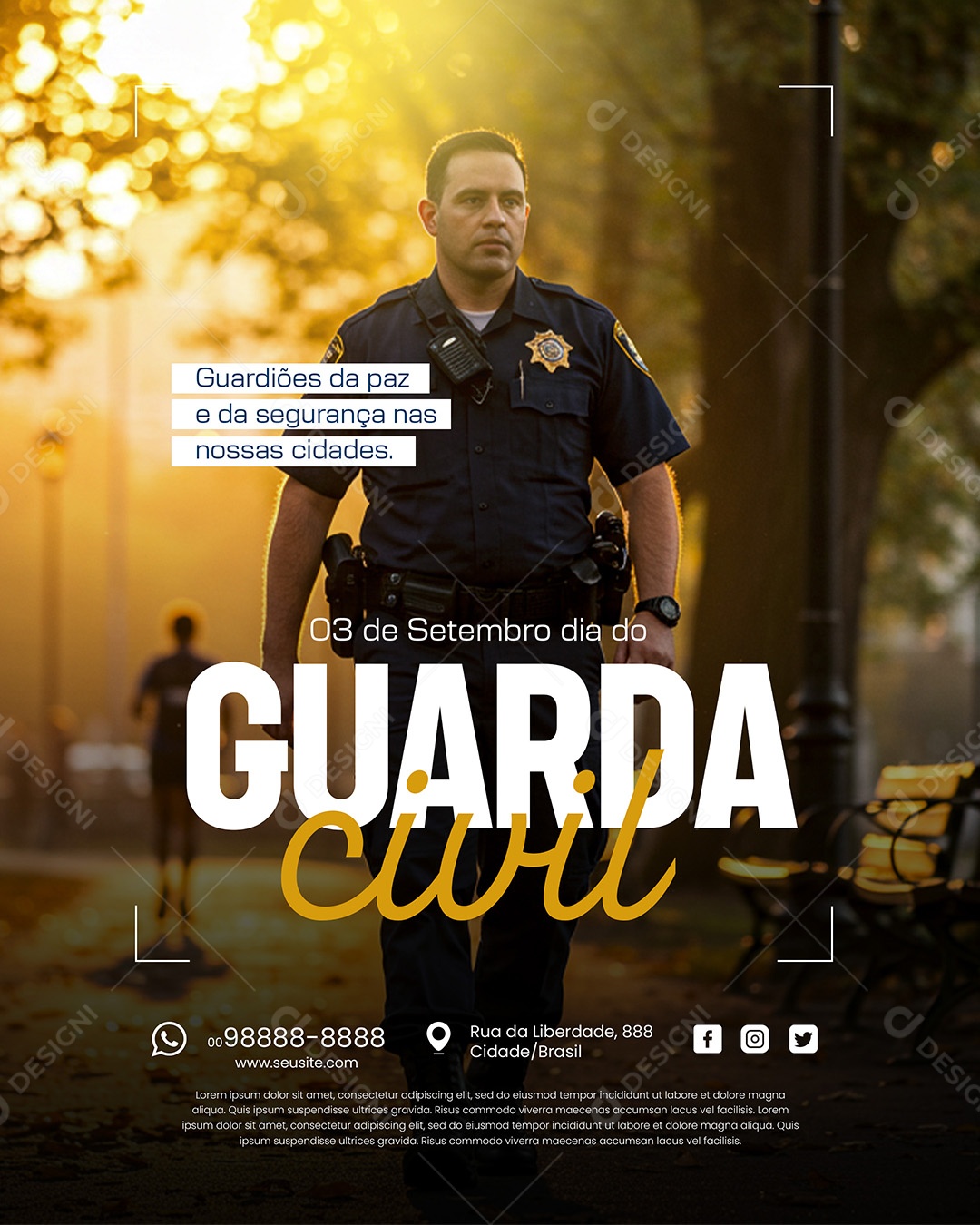 Dia do Guarda Civil 03 de Setembro Social Media PSD Editável